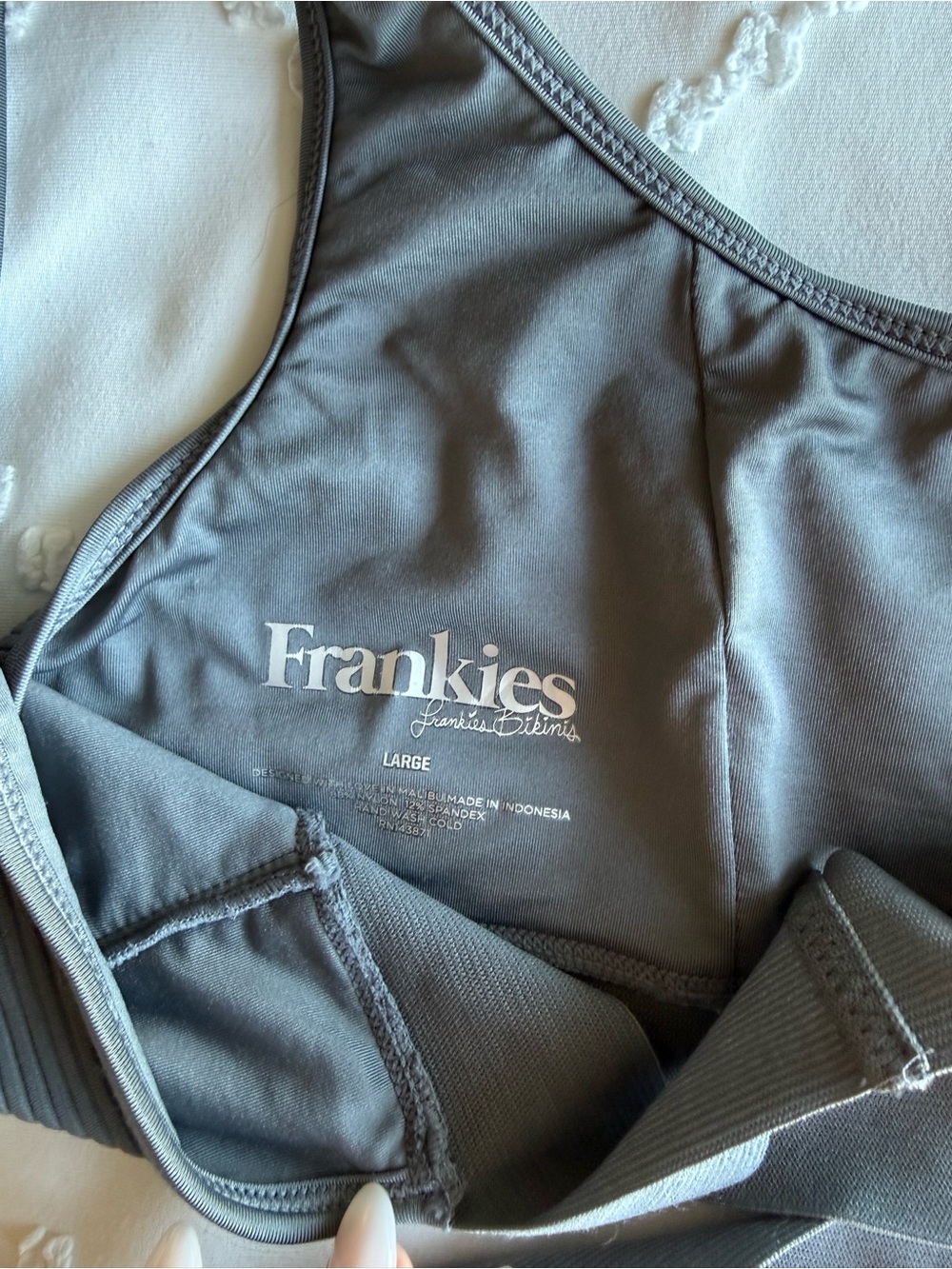 Frankie's Bikinis Charcoal Ribbed Scoop Bikini Set - Picture 5 of 6